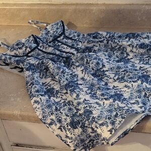 Floral Blue and White Women's Dress